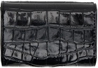 Vivienne Westwood Black Crocodile Envelope Billfold Wallet
