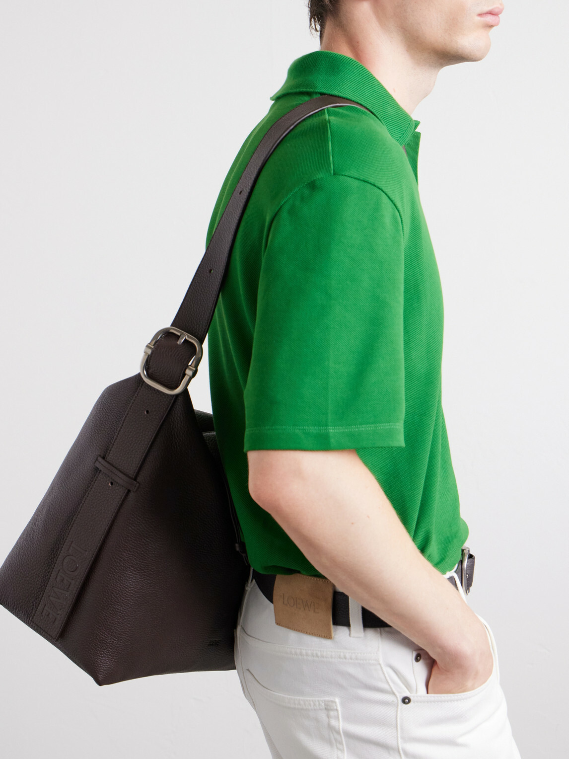 LOEWE - Loop Large Logo-Debossed Leather Shoulder Bag