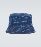 Marni Printed cotton denim bucket hat