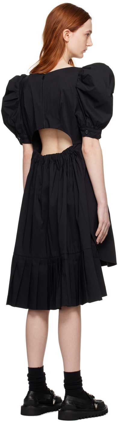 MINJUKIM Black Apron Midi Dress