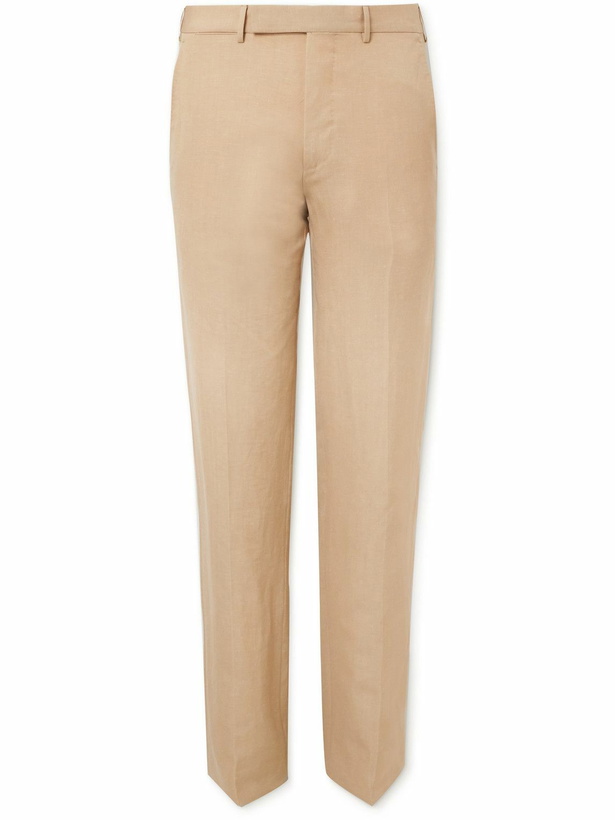 Photo: Zegna - Wool and Linen-Blend Trousers - Neutrals