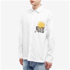 Jacquemus Men's Long Sleeve Logo Sun Shirt in White
