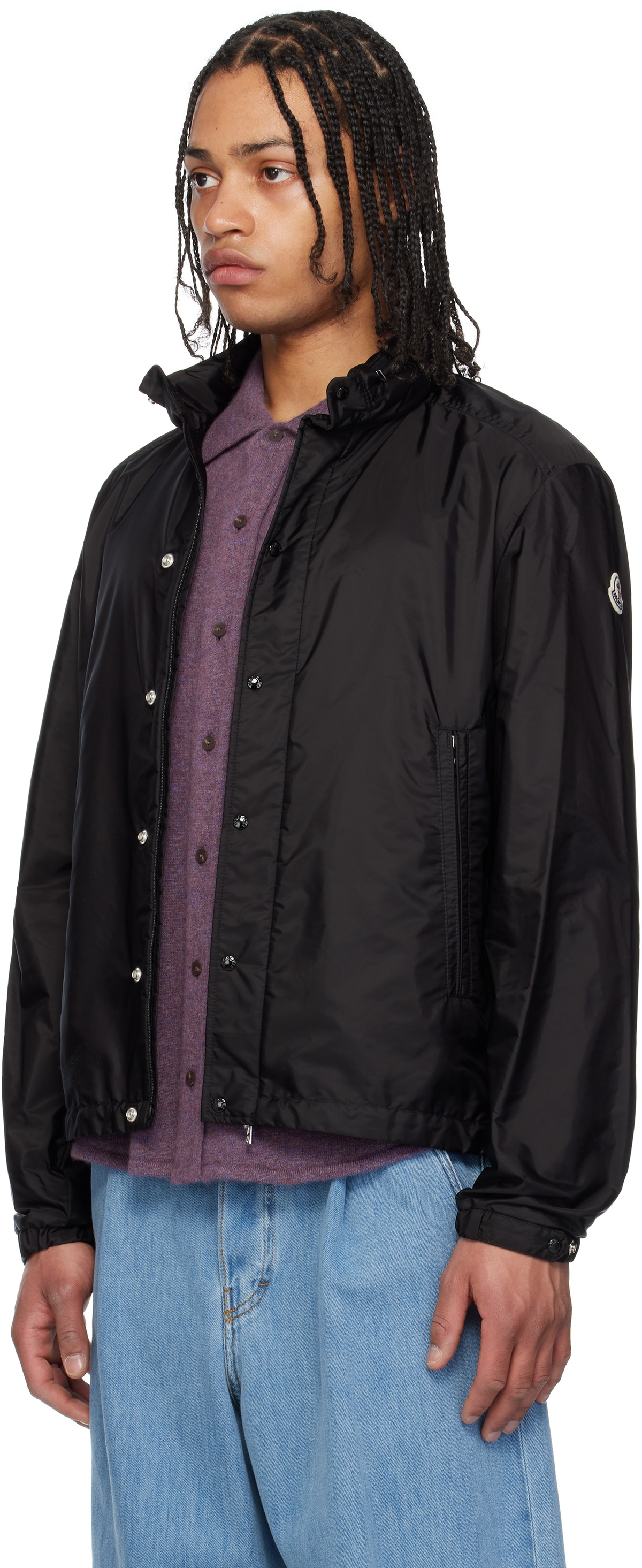 Moncler Black Montriond Hooded Windbreaker Jacket