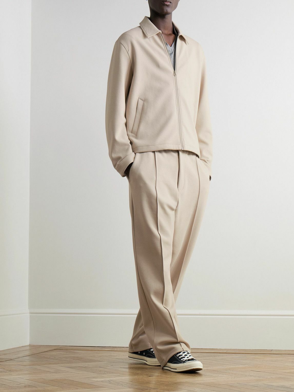 Rag & Bone - Melrose Cotton-Blend Ponte Track Jacket - Neutrals