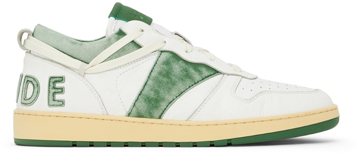 Photo: Rhude White & Green Rhecess Low Sneakers