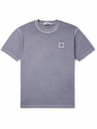 Stone Island - Logo-Appliquéd Garment-Dyed Cotton-Jersey T-Shirt - Blue