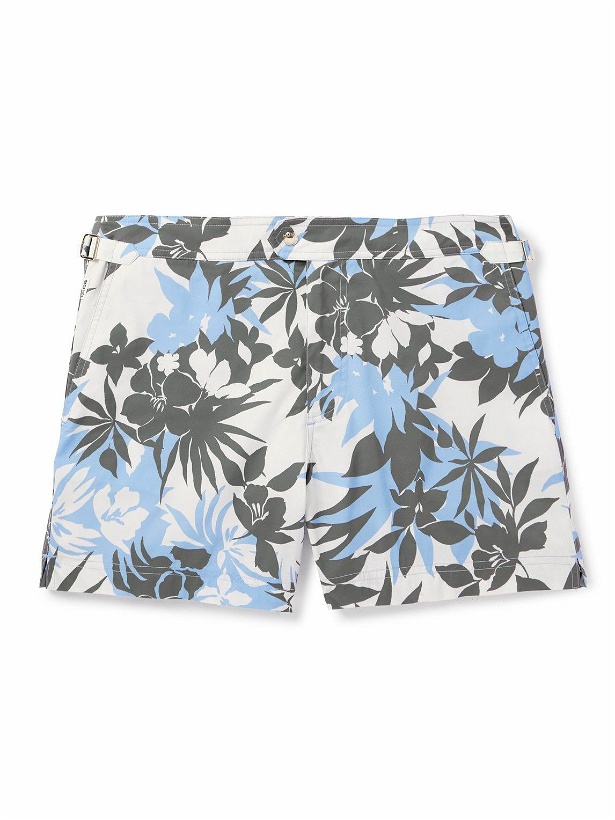 Photo: TOM FORD - Slim-Fit Short-Length Floral-Print Swim Shorts - Blue