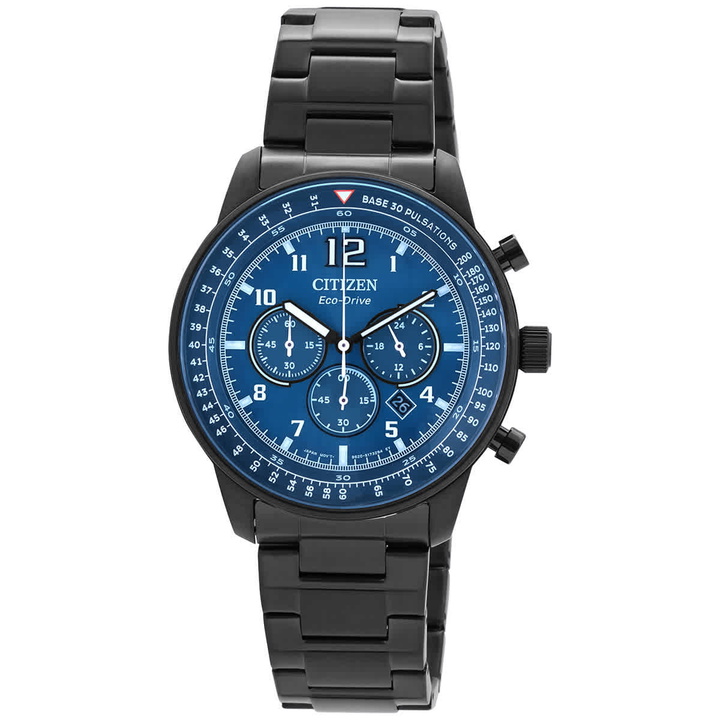 Photo: Citizen Chronograph Eco-Drive Blue Dial Mens Watch CA4505-80L