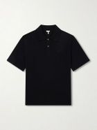 LOEWE - Anagram-Embroidered Cotton-Piqué Polo Shirt - Black