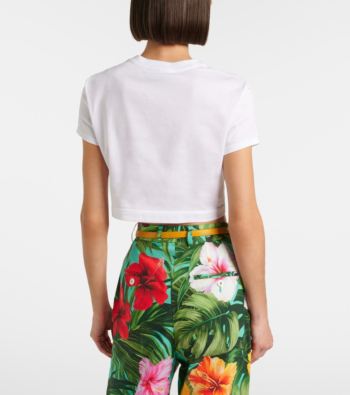 Dolce&Gabbana Floral cotton crop top