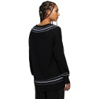 rag and bone Black Merino Dianna V-Neck Sweater