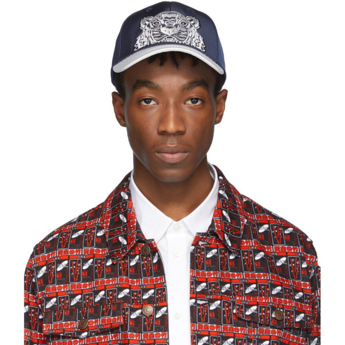 Photo: Kenzo Navy and White Limited Edition Canvas Tiger Cap