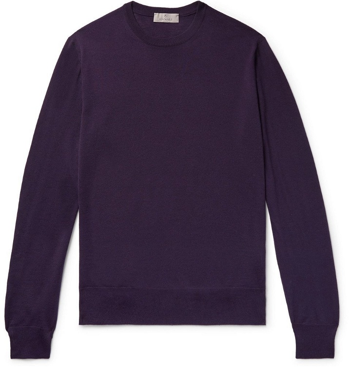 Photo: Canali - Merino Wool Sweater - Men - Dark purple