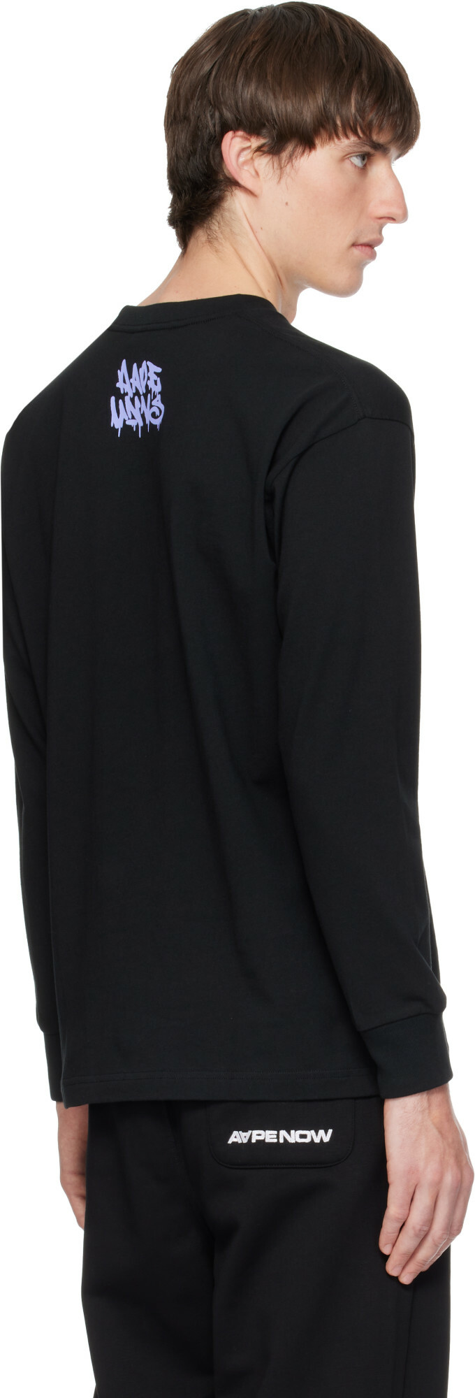 AAPE by A Bathing Ape Black Main Skate Long T-shirt