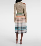 Susan Fang Striped tulle midi skirt