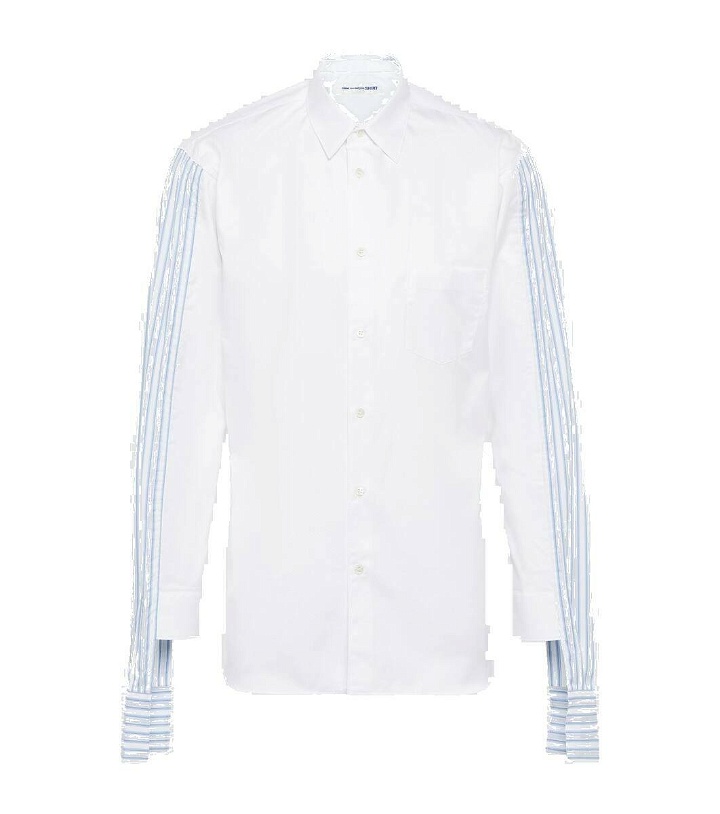 Photo: Comme des Garçons Shirt Striped cotton poplin shirt