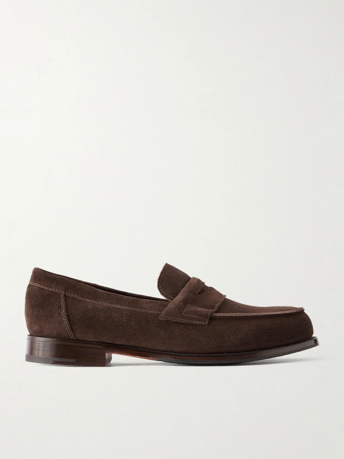 Grenson - Epsom Suede Penny Loafers - Brown