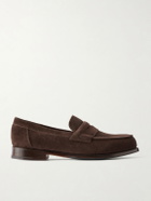 Grenson - Epsom Suede Penny Loafers - Brown