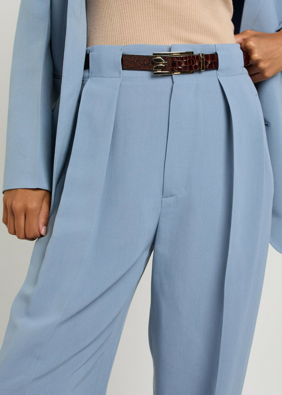 Victoria Beckham Pleated Tapered-leg Trousers Grey