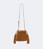 Etro Kalispera Small embroidered suede clutch