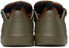 Lanvin Green & Taupe Curb Color-Block Rubber Sneakers
