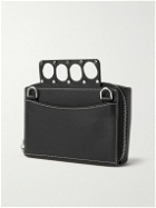 Alexander McQueen - Logo-Print Leather Messenger Bag - Black