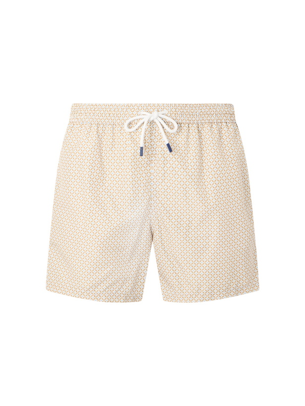 Photo: FEDELI - Madeira Printed Straight-Leg Swim Shorts - Orange