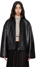 REMAIN Birger Christensen Black Bonded Leather Jacket
