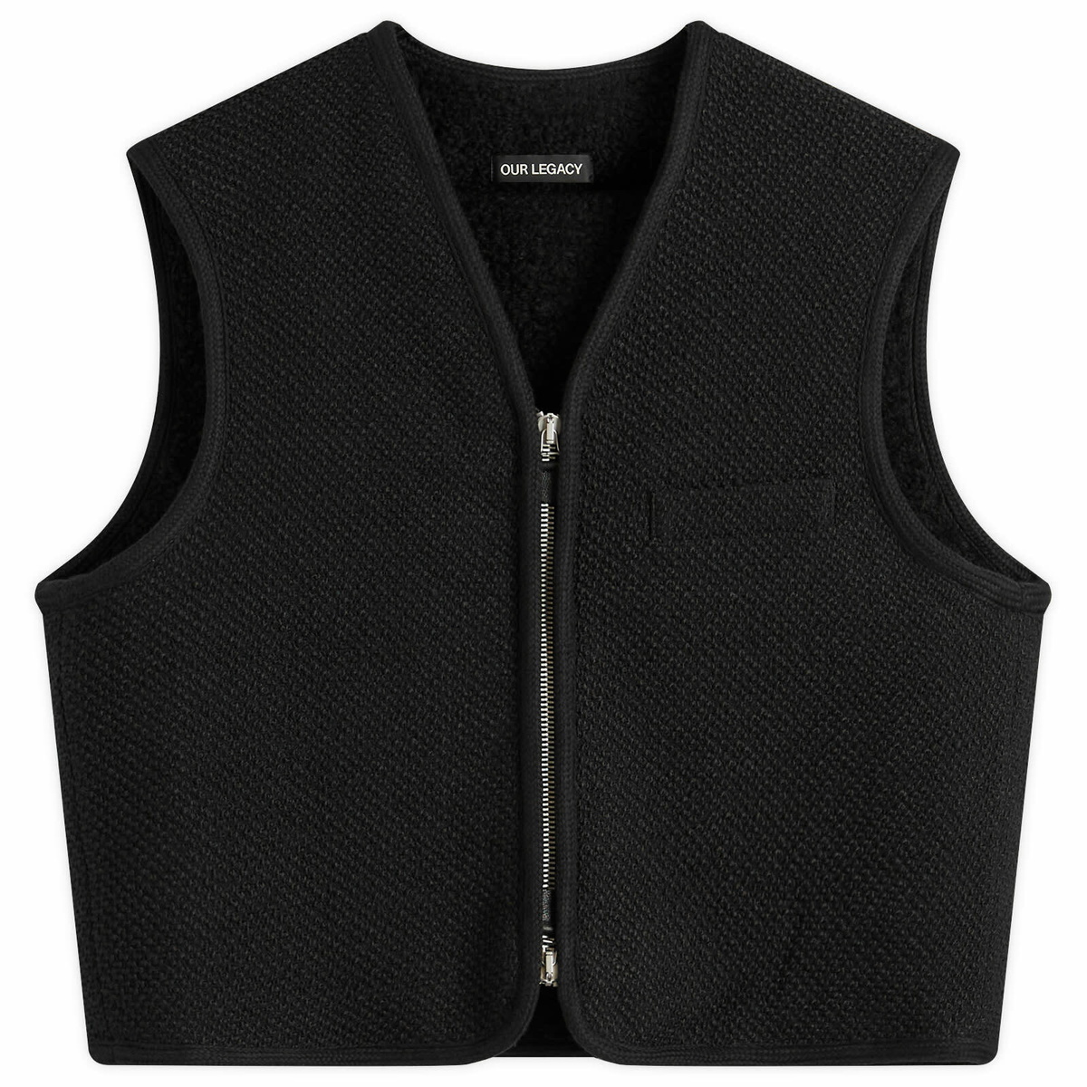Our Legacy Men's Boucle Wool Top Vest in Evening Black