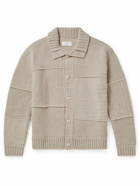 Mr P. - Patchwork Ribbed Wool Cardigan - Neutrals
