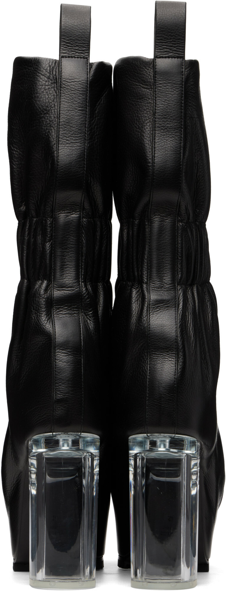 Rick Owens Black Tower Cuffed Taquito Pull On Boots