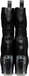 Rick Owens Black Tower Cuffed Taquito Pull On Boots