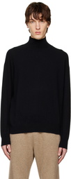 AURALEE Black Raglan Turtleneck