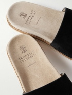 Brunello Cucinelli - Suede Slides - Black