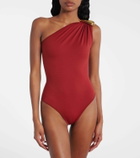 Bottega Veneta Gathered one-shoulder swimsuit