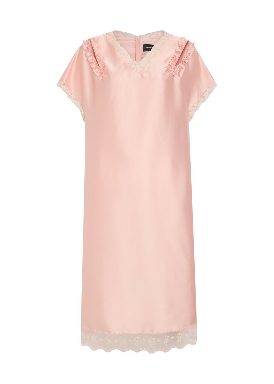 Simone Rocha Lace-trim Satin Midi Dress Light Pink