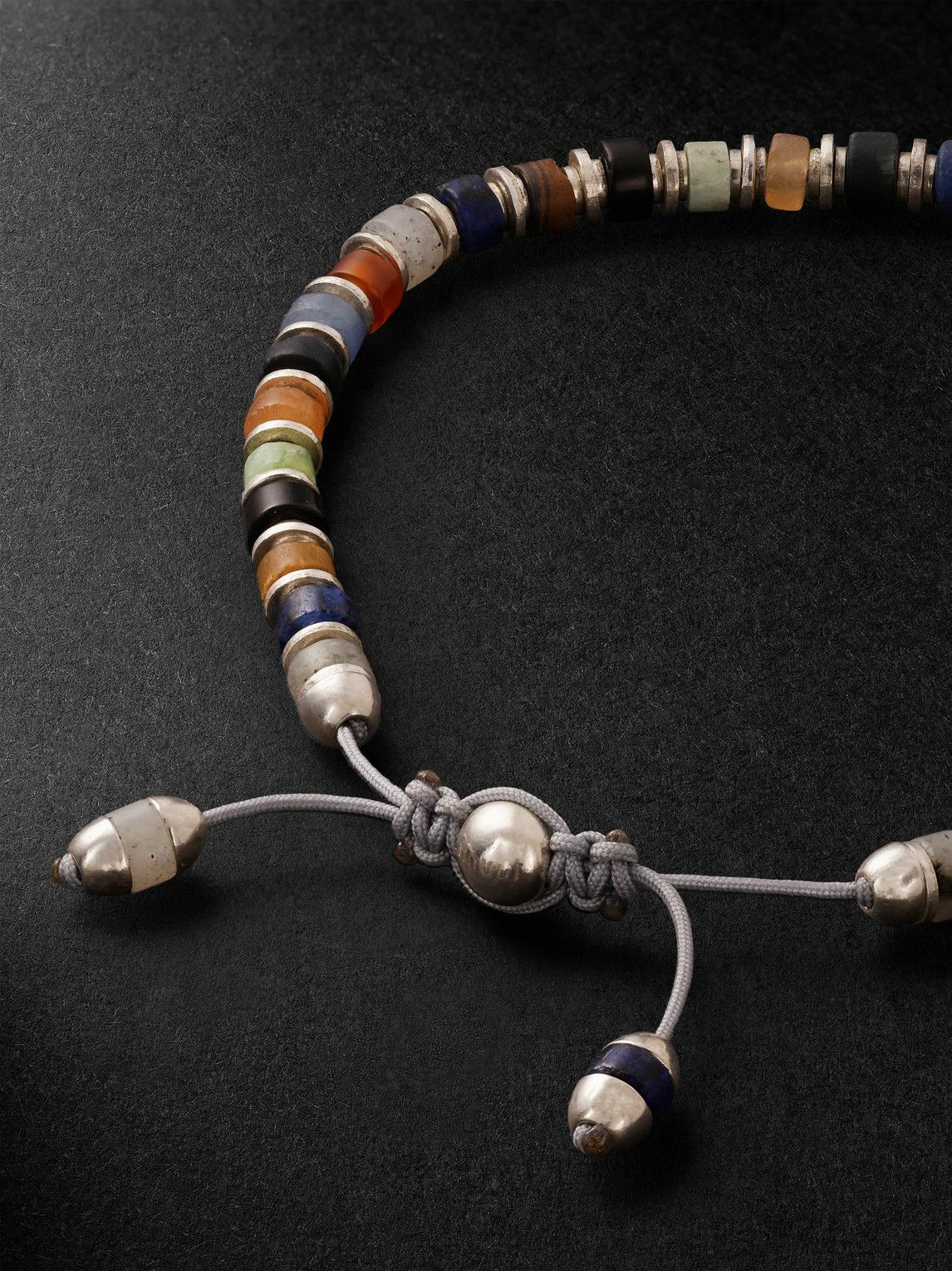 M. Cohen - Sapet Sterling Silver Agate Beaded Bracelet - Silver
