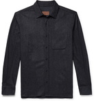 Altea - Mélange Virgin Wool-Blend Shirt - Men - Navy