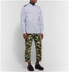 Junya Watanabe - Cropped Corduroy-Trimmed Camouflage-Print Cotton-Twill Trousers - Green