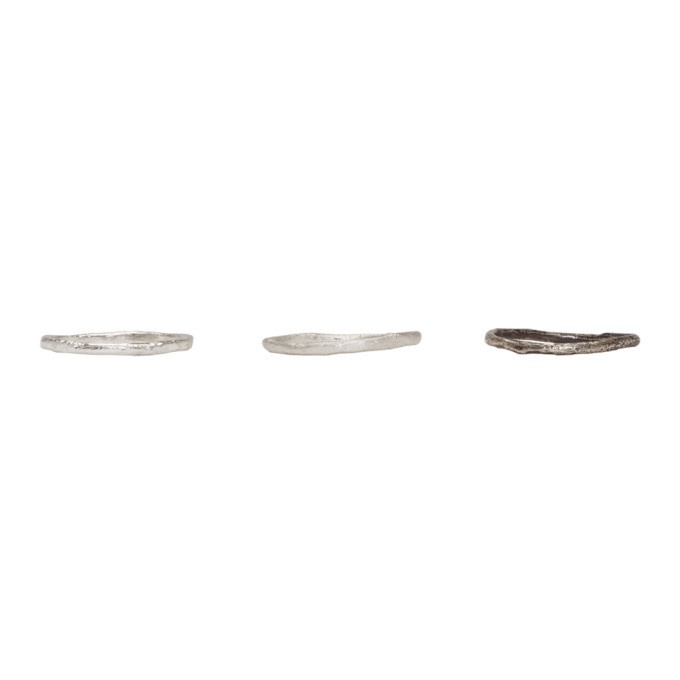 Photo: Pearls Before Swine Silver Set of Three Simple Band Rings