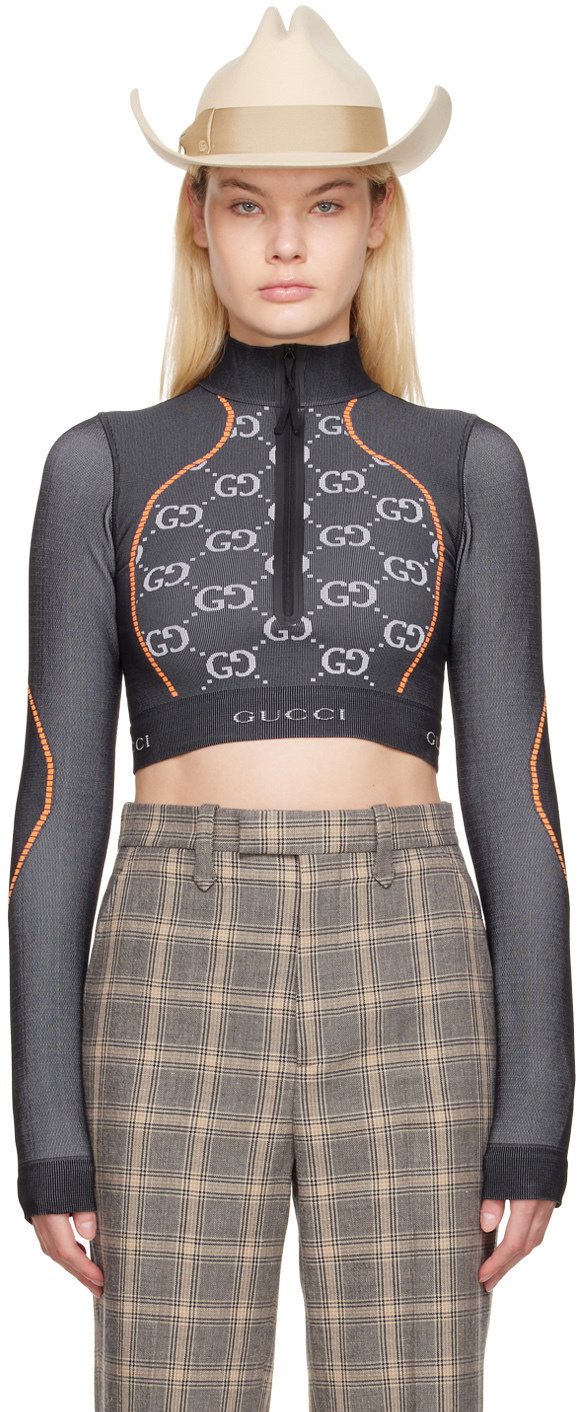 Gucci Racing Top Gucci Black 'GG' Sports Top Gucci