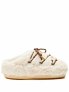 Moon Boot Faux-Fur Beaded Mules