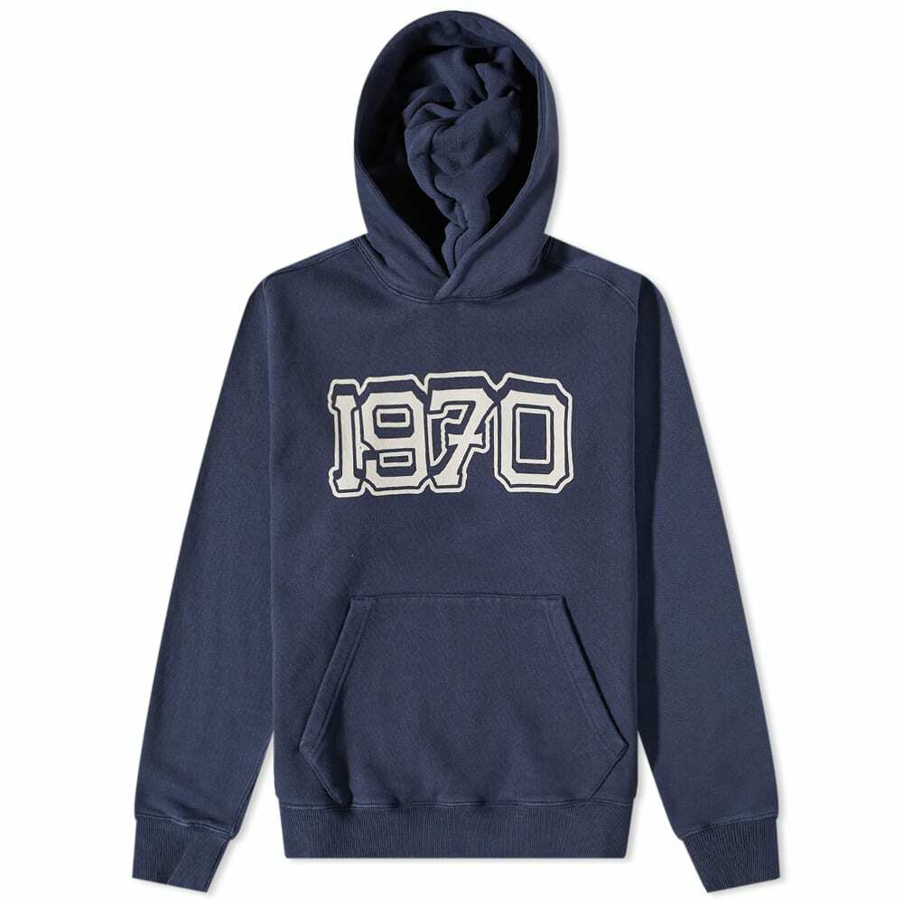 トップス KENZO 1970 BACK LOGO POPOVER HOODIE Kenzo Men's 1970 Back Logo Popover Hoody in Midnight Blue Kenzo