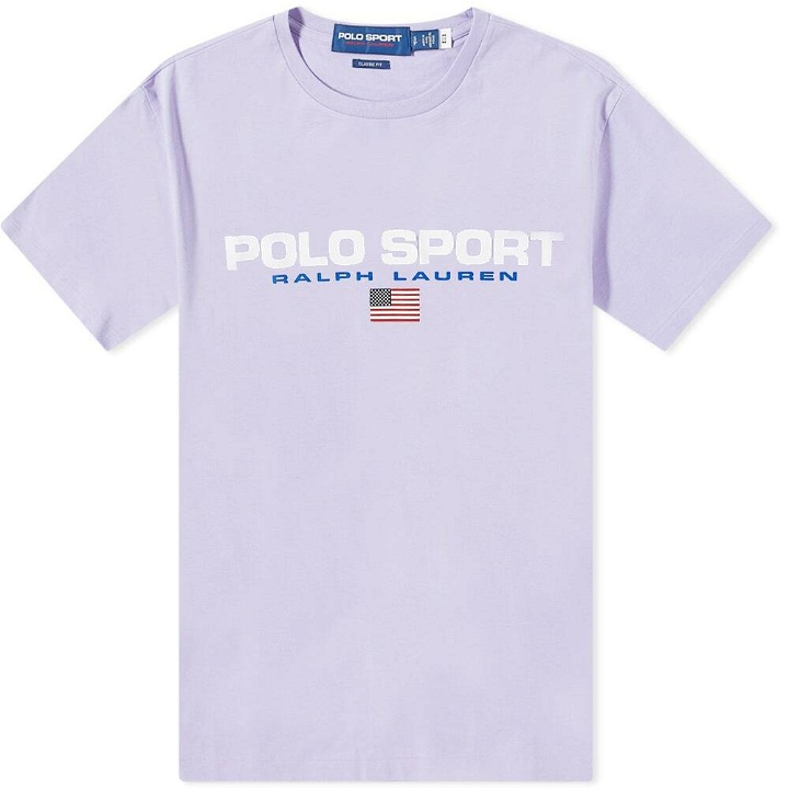 Photo: Polo Ralph Lauren Men's Sport Logo T-Shirt in Sky Lavender