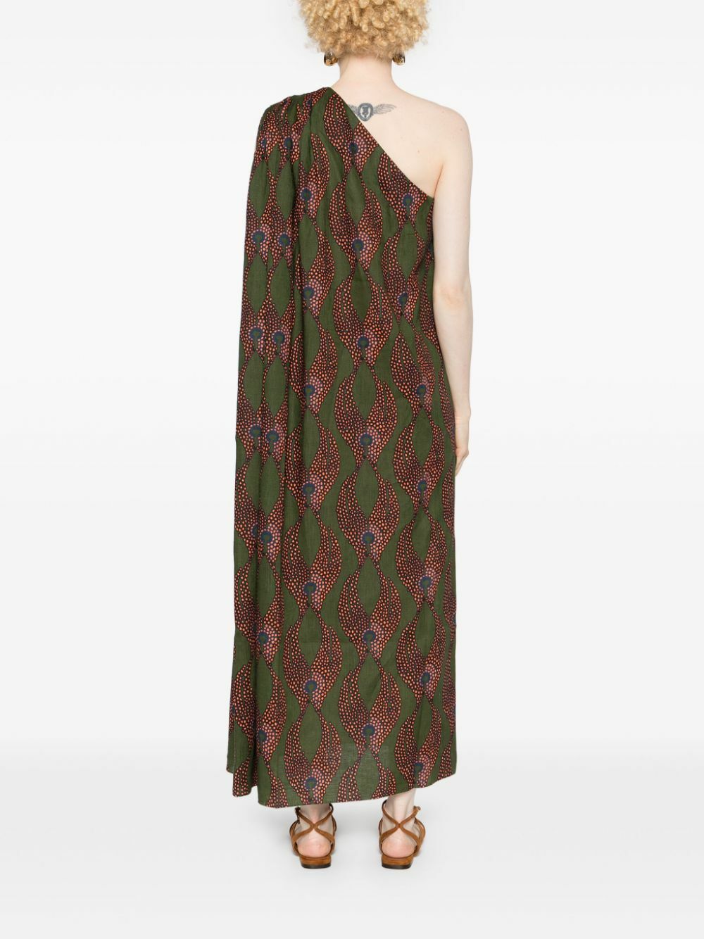 Maison La Plage Green Ravello One-Shoulder Dress