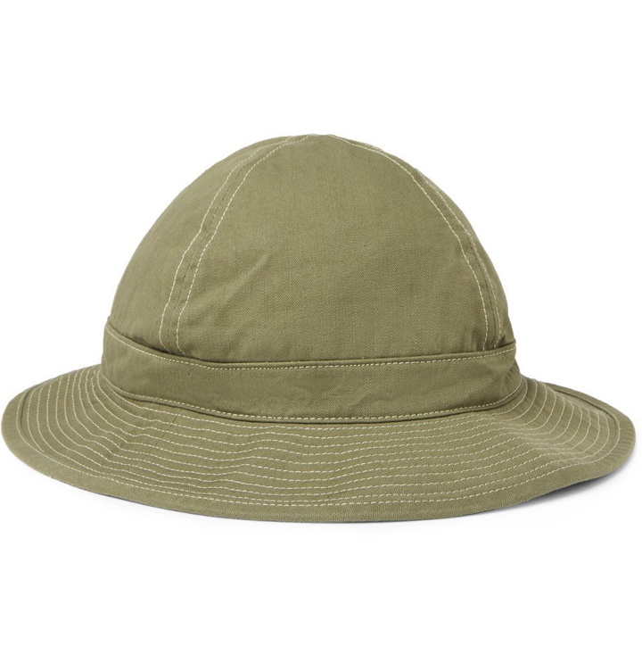 Photo: OrSlow - Herringbone Cotton Bucket Hat - Green