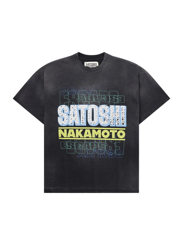 Photo: Satoshi Nakamoto - Escape Reality Logo-Print Cotton-Jersey T-Shirt - Black