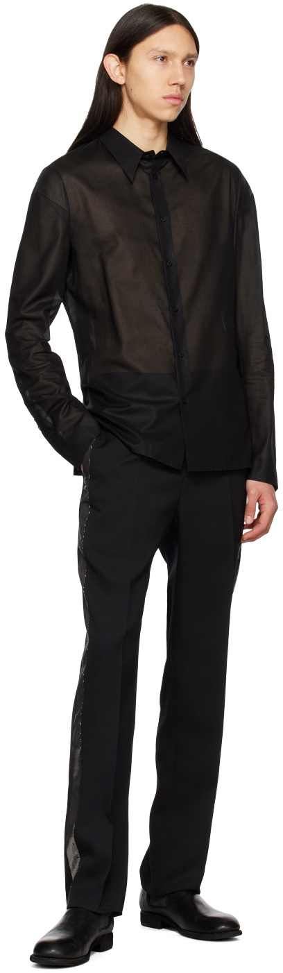 SAPIO Black Spread Collar Shirt
