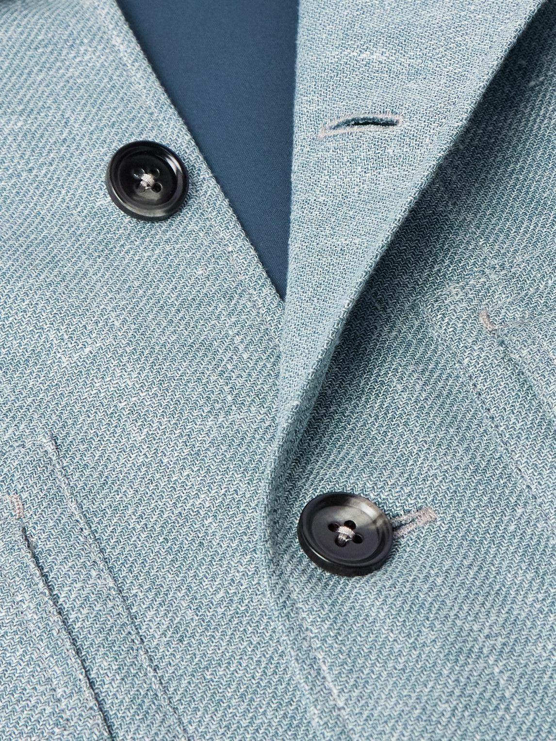 Zegna - Leather-Trimmed Woven Overshirt - Blue
