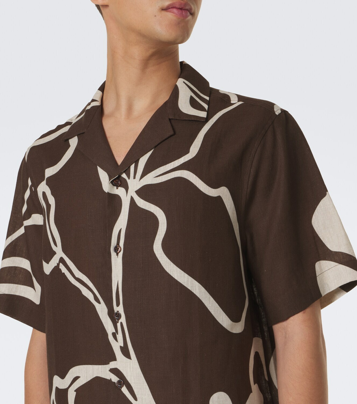Frescobol Carioca Printed linen bowling shirt